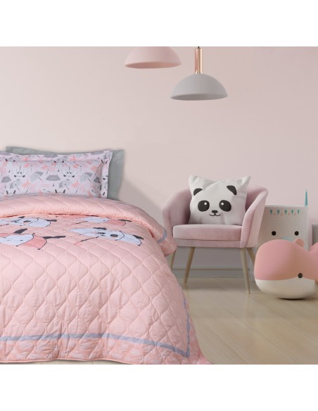 DAS KIDS ΚΟΥΒΕΡΛΙ ΜΟΝΟ 4878 ΓΚΡΙ, ΛΕΥΚΟ, ΡΟΖ