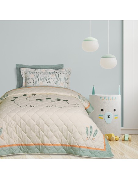 DAS KIDS ΚΟΥΒΕΡΛΙ ΜΟΝΟ 4879 ΓΚΡΙ, ΠΡΑΣΙΝΟ, ΣΟΜΟΝ