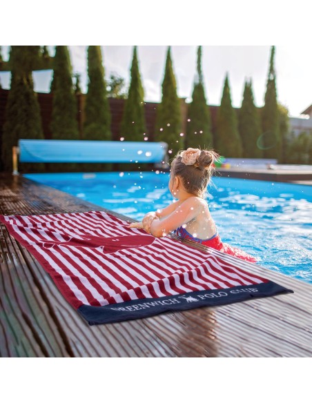 GREENWICH POLO CLUB ΠΕΤΣΕΤΑ ΘΑΛΑΣΣΗΣ 70Χ140 3902 ΚΟΚΚΙΝΟ, ΛΕΥΚΟ, ΜΠΛΕ