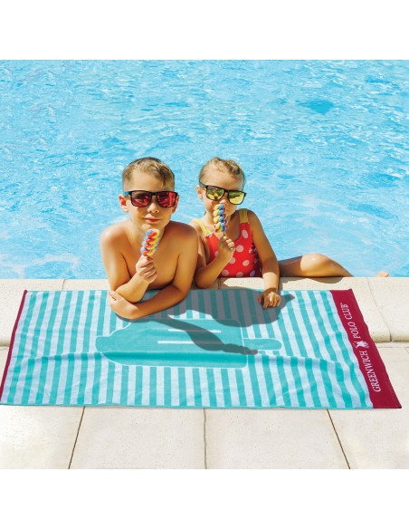 GREENWICH POLO CLUB ΠΕΤΣΕΤΑ ΘΑΛΑΣΣΗΣ 70Χ140 3891 ΚΟΚΚΙΝΟ, ΛΕΥΚΟ, ΤΥΡΚΟΥΑΖ