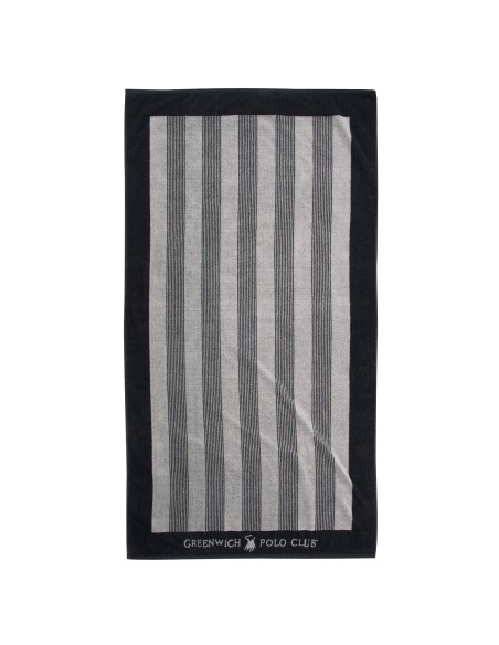 GREENWICH POLO CLUB ΠΕΤΣΕΤΑ ΘΑΛΑΣΣΗΣ 90Χ170 3886 ΕΚΡΟΥ, ΜΑΥΡΟ