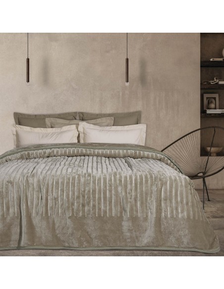 DAS HOME ΚΟΥΒΕΡΤΑ VELOUR ΥΠΕΡΔΙΠΛΗ 1350 TAUPE