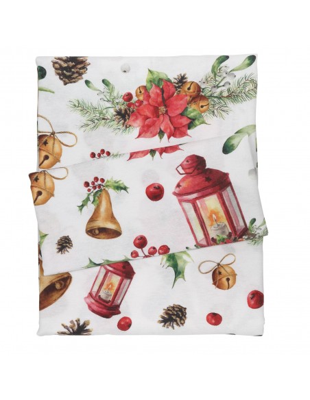 DAS HOME CHRISTMAS ΤΡΑΠΕΖΟΜΑΝΤΗΛΟ 140Χ180 0624 ΚΟΚΚΙΝΟ, ΜΠΕΖ, ΧΡΥΣΟ