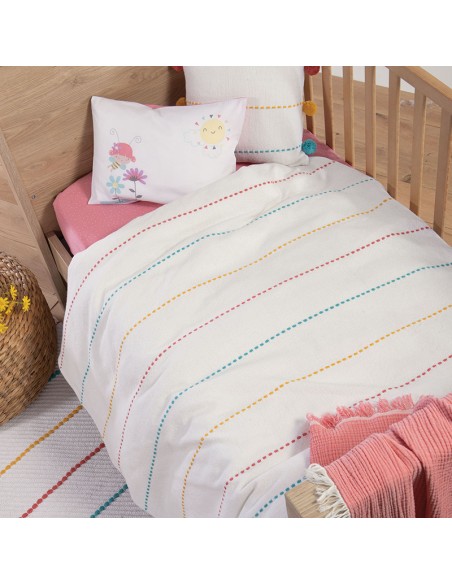 Βρεφική Κουβέρτα Κούνιας 110x150 Life Line Coral/Yellow