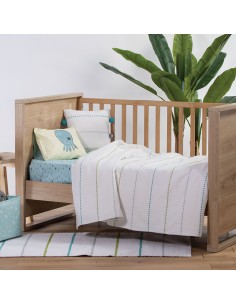 Βρεφική Κουβέρτα Κούνιας 110x150 Life Line Aqua-Lime 2