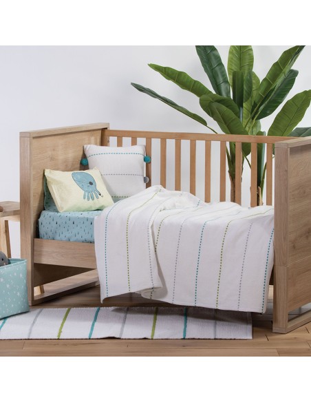 Βρεφική Κουβέρτα Κούνιας 110x150 Life Line Aqua-Lime