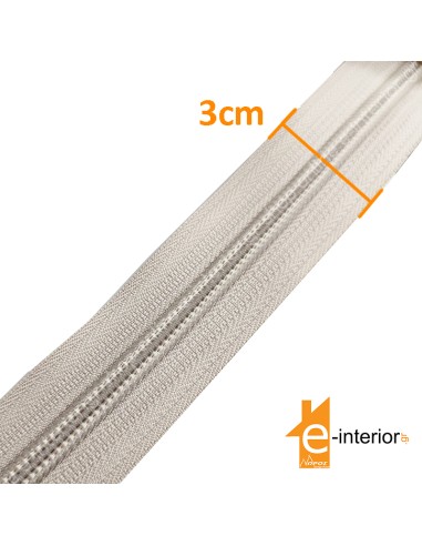 Φερμουάρ μπεζ 3cm με το μέτρο