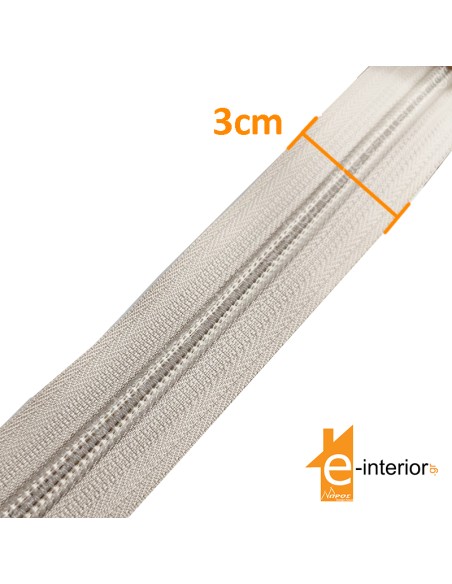 Φερμουάρ μπεζ 3cm με το μέτρο