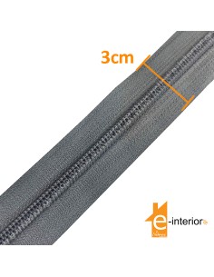 Φερμουάρ ανθρακί 3cm με το μέτρο 2