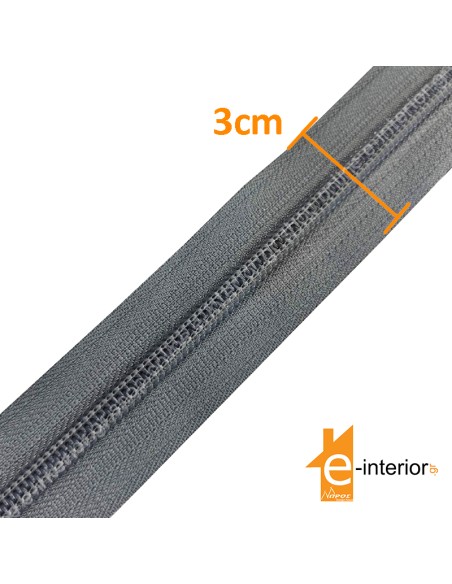 Φερμουάρ ανθρακί 3cm με το μέτρο