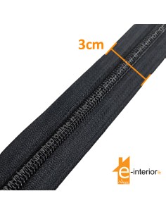 Φερμουάρ μαύρο 3cm με το μέτρο 2