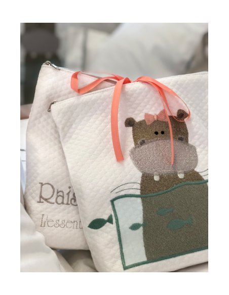 Κουβέρτα Πικέ Κούνιας - Baby Girl Hippo