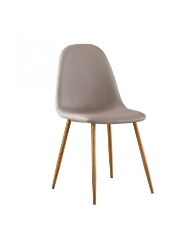 CELINA Καρέκλα Μέταλλο Βαφή Φυσικό, Pvc Cappuccino