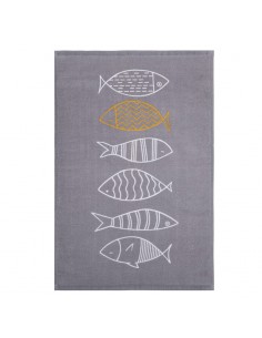 Ποτηρόπανο Βελουτέ 40x60 Fish Style Grey