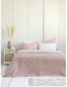 Κουβερλί Γίγας 240x260 - Natara Light Beige / Rose Pink