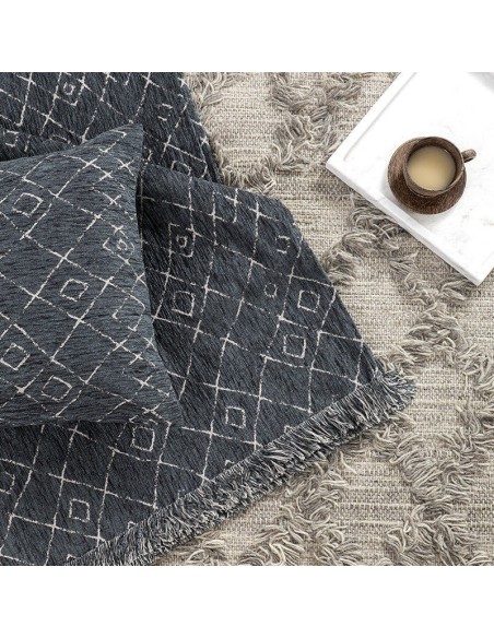 Διακοσμητικό Μαξιλάρι 45x45 - Folk Dark Gray