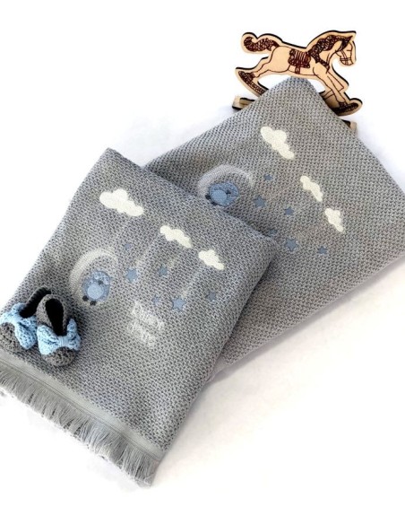 Σετ βρεφικές πετσέτες 2 τμχ Dreamy Owl - Blue