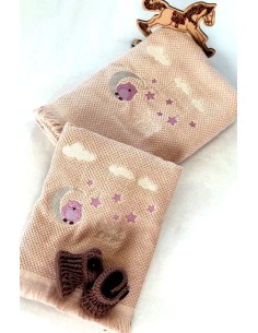 Σετ βρεφικές πετσέτες 2 τμχ Dreamy Owl - Lilac