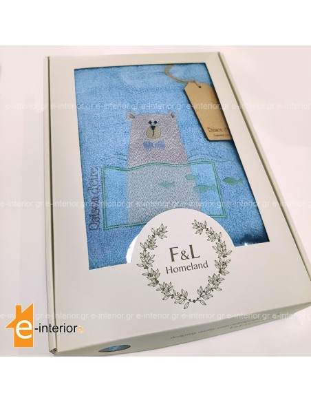 Βρεφικό Μπουρνούζι Baby Boy Bear - Blue Raf 04-06