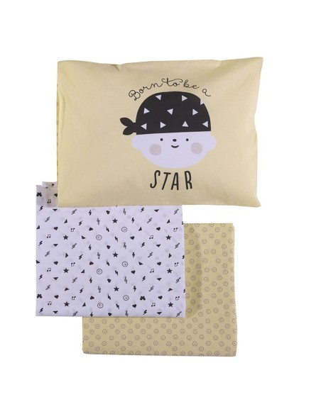 Σετ Σεντόνια Κούνιας 120x170 Rock Star Boy Yellow