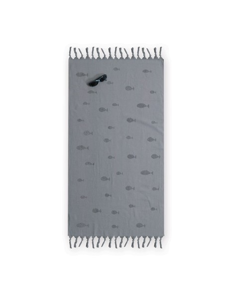 Πετσέτα Θαλάσσης 70x120 Ocean Fish Grey
