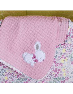 Κουβέρτα Πικέ Λίκνου 80X110 Some Bunny