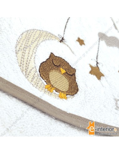 Βρεφική κάπα Dreamy Owl - Brown 80x80
