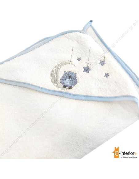 Βρεφική κάπα Dreamy Owl - Blue 80x80