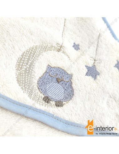 Βρεφική κάπα Dreamy Owl - Blue 80x80