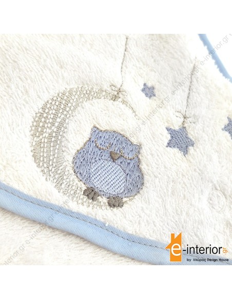 Βρεφική κάπα Dreamy Owl - Blue 80x80