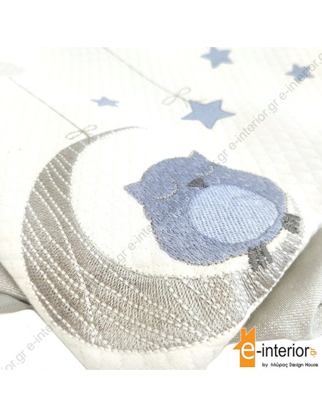 Κουβέρτα Πικέ Κούνιας Dreamy Owl - Blue