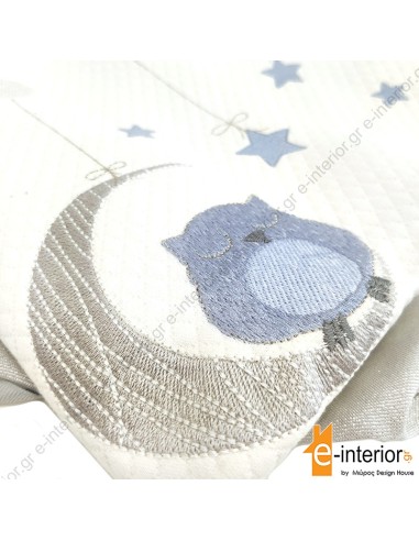 Κουβέρτα Πικέ Αγκαλιάς Dreamy Owl - Blue