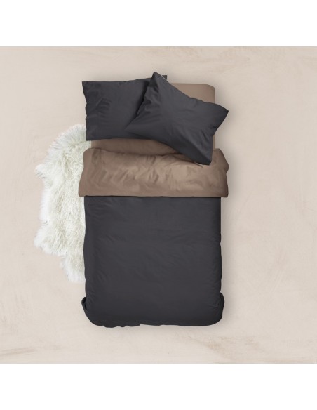 Παπλωματοθήκη Μονόχρωμη Solid Διπλή Puce-Grey 220 x 240 cm