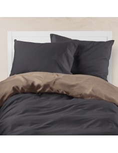 Παπλωματοθήκη Μονόχρωμη Solid Διπλή Puce-Grey 220 x 240 cm 2