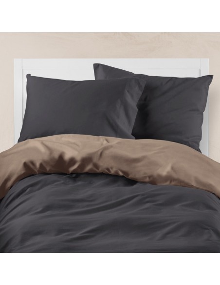 Παπλωματοθήκη Μονόχρωμη Solid Διπλή Puce-Grey 220 x 240 cm