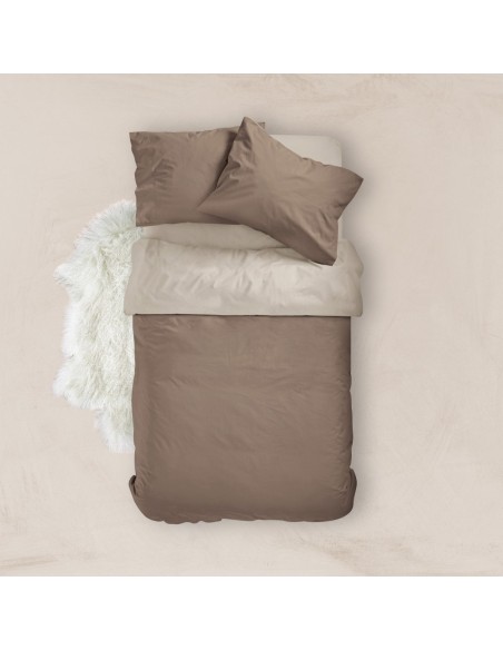 Παπλωματοθήκη Μονόχρωμη Solid Διπλή Puce-Grey 220 x 240 cm