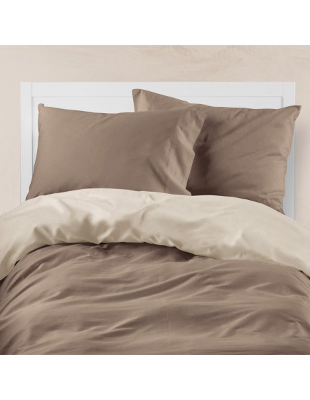 Παπλωματοθήκη Μονόχρωμη Solid Διπλή Puce-Grey 220 x 240 cm