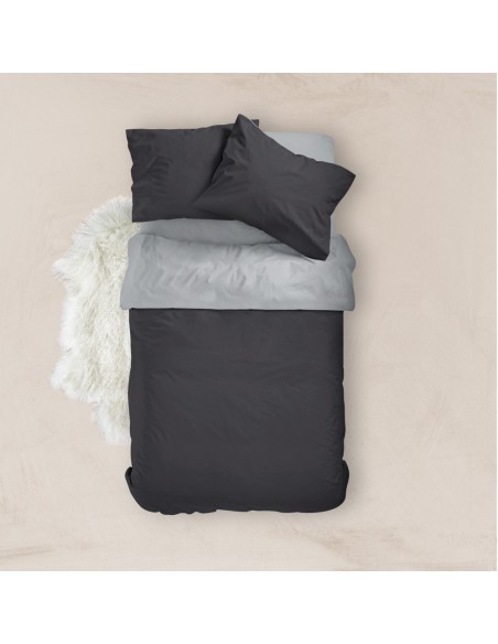 Παπλωματοθήκη Μονόχρωμη Solid Διπλή Puce-Grey 220 x 240 cm