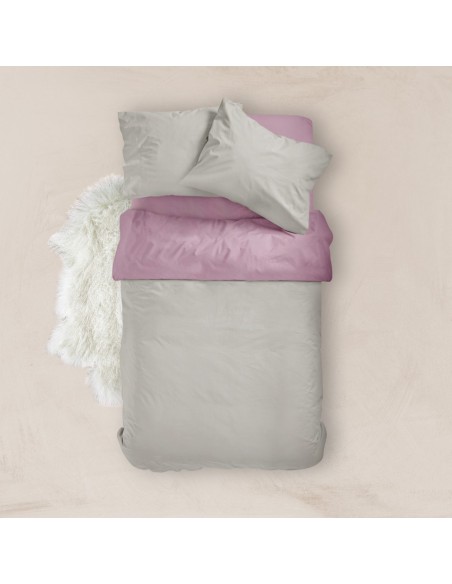 Παπλωματοθήκη Μονόχρωμη Solid Διπλή Puce-Grey 220 x 240 cm