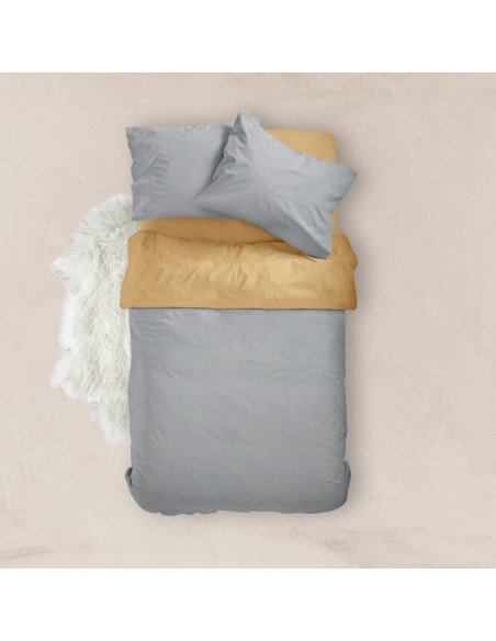 Παπλωματοθήκη Μονόχρωμη Solid Διπλή Puce-Grey 220 x 240 cm