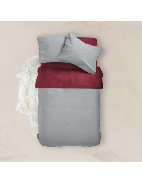 Παπλωματοθήκη Μονόχρωμη Solid Διπλή Puce-Grey 220 x 240 cm