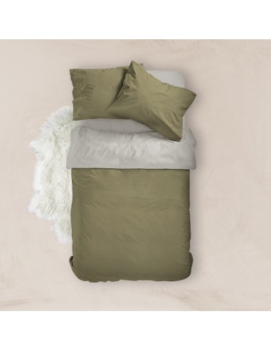 Παπλωματοθήκη Μονόχρωμη Solid Διπλή Μπλε-Γκρι...