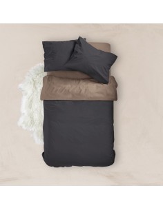 Παπλωματοθήκη Μονόχρωμη Solid Υπέρδιπλη Μωβ-Μουσταρδί 220...