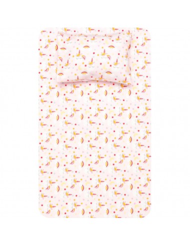 Σεντόνια Κούνιας Φανελένια Σετ Unicorn Ροζ  2...