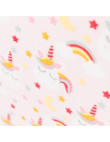 Σεντόνια Κούνιας Φανελένια Σετ Unicorn Ροζ  2  120 x 160 cm + 30 x 40 cm
