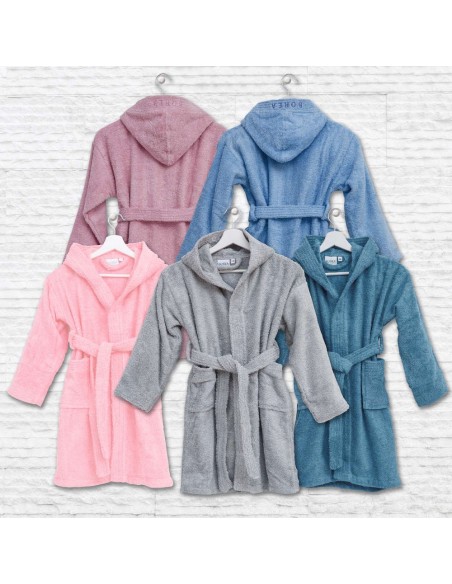 Μπουρνούζι Εφηβικό Με Κουκούλα Teenager Μπλε  15-16  (ΦΟΡΜΑ ΓΙΑ 12-13 ΕΤΩΝ)