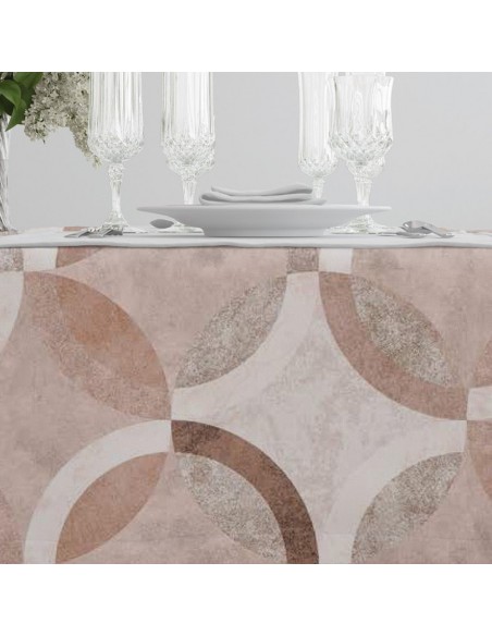 Τραπεζομάντηλο Κύκλοι 140x180 Μπεζ 140 x 180 cm