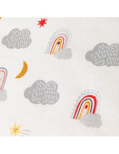 Σεντόνια Κούνιας Φανελένια Σετ Rainbow Γκρι  2...