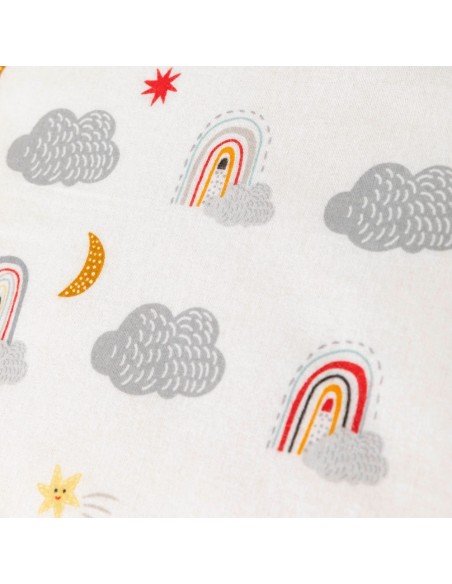 Σεντόνια Κούνιας Φανελένια Σετ Rainbow Γκρι  2  120 x 160 cm + 30 x 40 cm