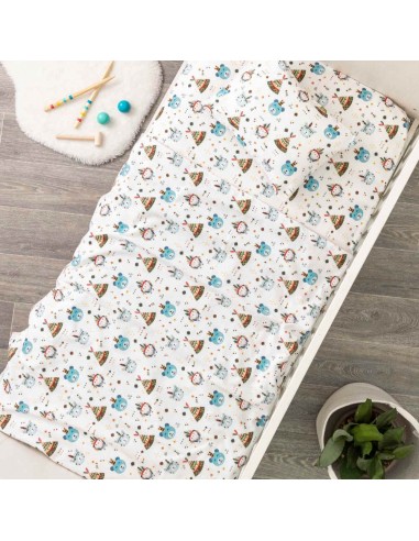 Σεντόνια Κούνιας Φανελένια Σετ Indian Bear Σιέλ...